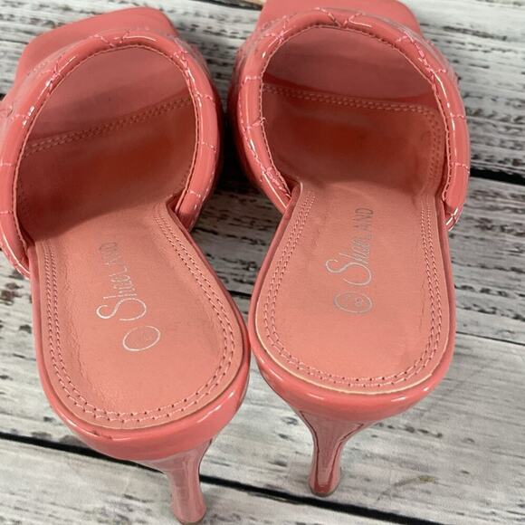 Shoe Land Heels Pumps Mules Shoes size 8.5 Quilted Pink Patent Wedding Church - Picture 14 of 16